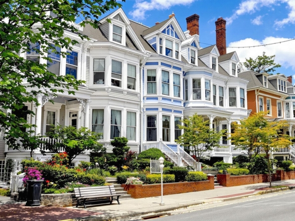 Charming Victorian home in a picturesque Portland, Maine neighborhood.
