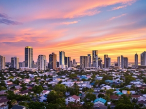 Tampa skyline with housing market trends.